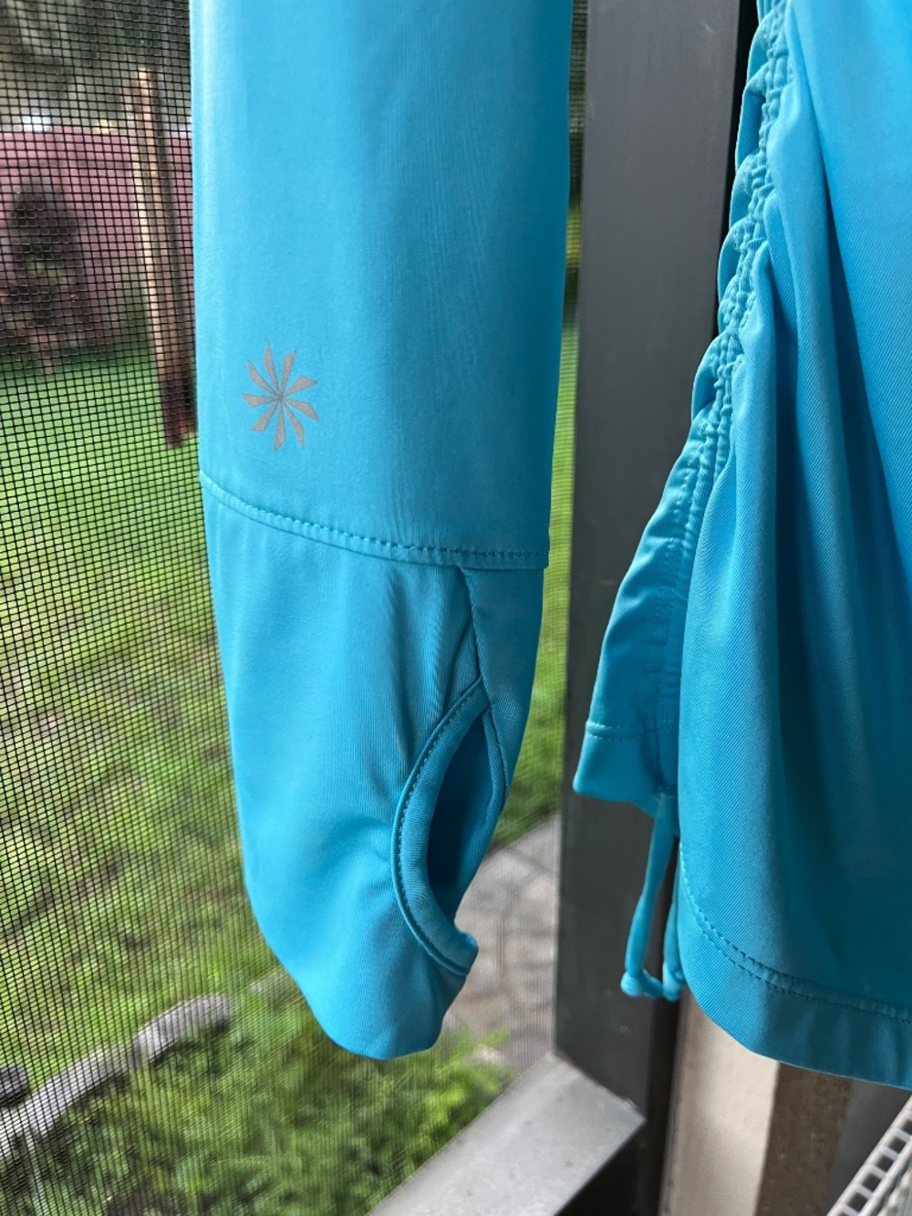 Athleta turquoise half-zip athletic long-sleeve top mock neck size L - Picture 2 of 11